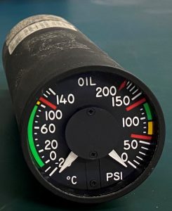 (Q13)Oil Temp & Pressure Gauge, 83-284-1, Meggitt Avionics  