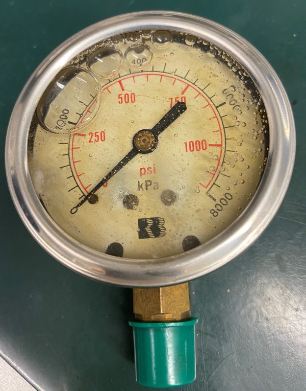 (Q16) Liquid Filled Pressure Gauge, L63MMX8000KPA/PSI/1/4BSPTLM, 1614350