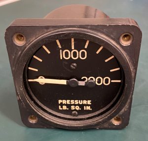 (Q13) Hydraulic Pressure Gauge, AN-5771-4, 10230-A, Electric Auto-Lite Co