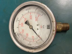 (Q16) Liquid Filled Pressure Gauge, 0-2500 KPA/PSI Pressure Gauge 